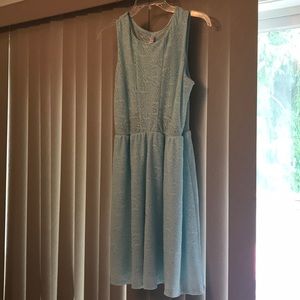 Lacy Mint green sleeveless dress, size Large.
